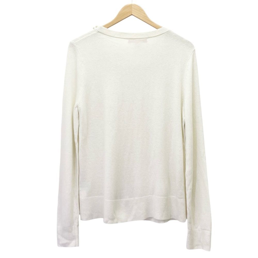 Lilly Pulitzer Coconut Odetta Sweater Wool Blend Rhinestone Neckline Size Large - Picture 2 of 13